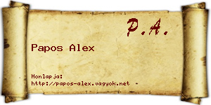 Papos Alex névjegykártya